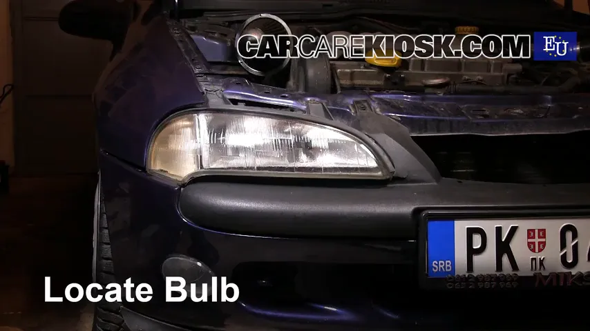 1999 Opel Tigra 1.4i 1.4L 4 Cyl. Lights Headlight (replace bulb)